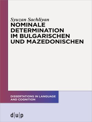 cover image of Nominale Determination im Bulgarischen und Mazedonischen
